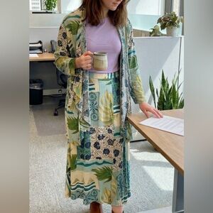 Vintage Designer: A.K.F. Of New York Jacket /Duster & Skirt Suit Set - Tag Sz. M